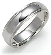 Platinum 6mm Beaded Comfort Fit Band