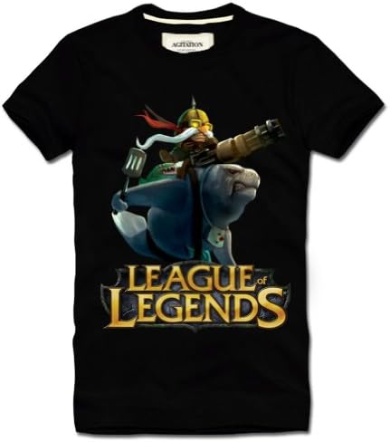 Vogue Gallery League of Legends Short Sleeve Corki T-shirt,Black,L