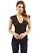 PattyBoutik Women's V Neck Flutter Sleeve Tank Blouse