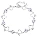 EleQueen 925 Sterling Silver CZ Love Heart of Ocean Titanic Inspired Tennis Bracelet for Women, 7.2