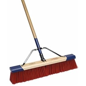  24 inch Stiff Synthetic Fibers Push Broom