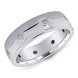 14K White Gold Men's Diamond Band Ring