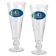 Minnesota Timberwolves 2pc Pilsner Glass Set with Basketball on stem - Oval Logo NBA Basketball