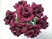 Set of 4 BURGUNDY Open Rose Silk Flower Bouquets Wedding