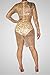Womens Sexy Long Sleeve See Through Sequins Bodycon Party Club Split Dress