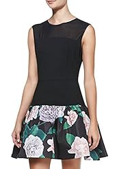 Floral Print Above the Knee Sleeveless Cotton/Polyester/Spandex Summer Mesh  Peplum Midi Dress  With Ruffles