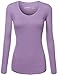 FPT Womens Basic Scoopneck Long Sleeve T-Shirt (S-3XL) PAISLEYPURPLE M
