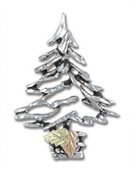 Landstroms Black Hills Gold and Silver Christmas Tree brooch pin - PN415SS