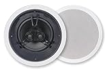 Stellar Labs 8inch Single Point Stereo Ceiling Speaker Dual Voice Coil Woofer Rubber Surround