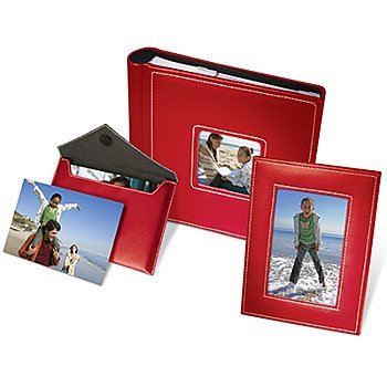 Kodak Photo Sharing Set, With Album, Frame & Photo Pouch, Red, Holds 200 4 X 6 Photos, 2 Per Page.