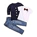 Efaster® 1Set Kids Baby Boys Long Sleeve T-Shirt Tops+Coat+Pants Clothes Outfits