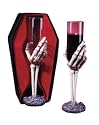 Skeleton Hand Glass Flute in Coffin Box Halloween Party Favor (B86)