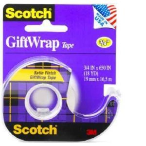 Scotch Satin Finish Gift Wrap Tape 3/4 X 650 (Pack of 12)