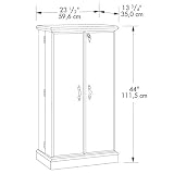 Locking CD DVD Blu-Ray Multi Media Storage Cabinet Organizer w/Key Lock - Pine Finish