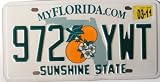 Florida MyFlorida.com License Plate Green Letters with Twin Orange