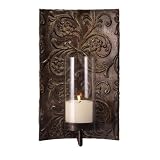 Galicia Embossed Metal and Glass Wall Sconce