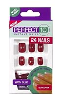 Perfect 10 Pre-Polished Artificial Nails -  Burgundy
