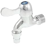 uxcell　キッチン　10mm水出口径　シングルのハンドル　蛇口　タップ　シルバートーン