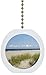 Grassy Beach Tropical Ocean Solid Ceramic Fan Pull