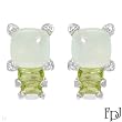 FPJ Exquisite Earrings With 7.80ctw Precious Stones - Genuine Clean Diamonds, Peridots and Prehnites 14K White Gold. Total item weight 6.7g Length 17mm