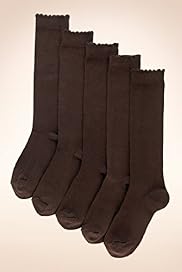 5 Pairs of Older Girls Cotton Rich Knee High Socks