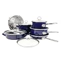 Chantal 10 Piece Enamel on Steel Cookware Set, Cobalt Blue Glossy