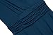 Finejo Women's V-Neck Casual Vintage Ruched Waist Cocktail Swing Party Dress Lake Blue X-Large