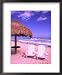 Beach Chairs, Cozumel, Mexico Framed Art Poster Print by Bill Bachmann, 18x22