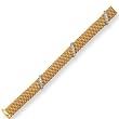 14K Yellow Gold Diamond Accent Panther Link Bracelet - 7.25 inches