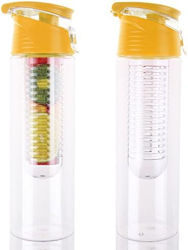 Creblue Fruit Infuser Sports Water Bottle - Leak Proof - BPA Free - 25 Oz - Perfect Durable Tumbler For Travel, Gym, Hiking, Sports, Camping, Exercising, Cycling, And More (Yellow)