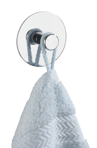 Wenko 18767100 Wandhaken Turbo-Loc - Befestigen ohne Bohren, Chrom, &oslash; 6 cm