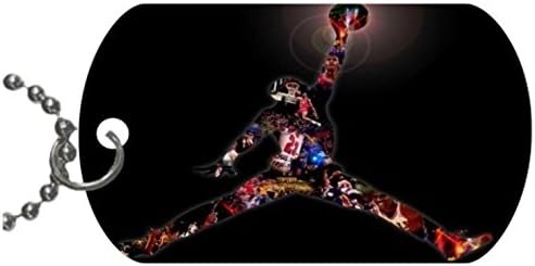Michael Jordan Dog Tag Dimensions 1.3X2.2X0.1 inches ,Comes with 30" inches beads chain pendant necklace