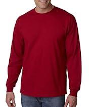 Gildan Ultra Cotton - 100% Cotton Long Sleeve T-Shirt, Cardinal Red, 5XL

