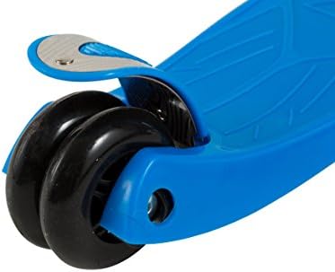 Cheetah Adjustable Height 3 Wheel Wide Deck with Double Rear Wheels Kids Kick Scooter (Blue)