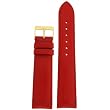 Watch Band Calfskin Leather Comfort Light Padded Red Gold-Tone Buckle Ladies 12 millimeters