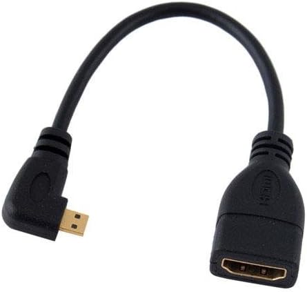 HDMI Female to 90 Degree Left Angled Micro HDMI Male F/M Adapter Converter Cable for HDTV