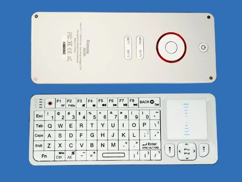 RII 2.4GHz Mini Wireless Full Qwerty Keyboard TouchPad with 3 in 1 IR Learning Remote Control --White
