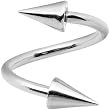 14 Gauge Stainless Steel 6mm Spike Spiral Twister Ring - 7/16