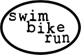 swim bike run Oval Decal