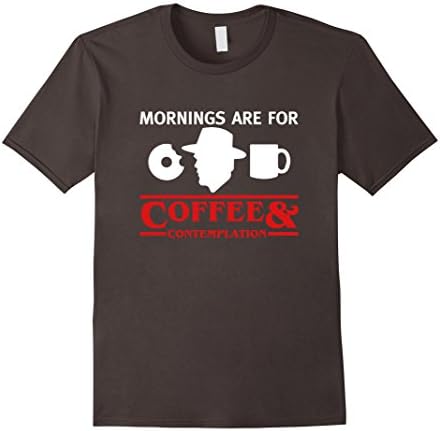 Men's Mornings are for Coffee and contemplation t-shirt Medium Asphalt