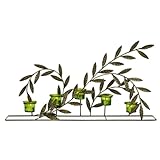 IMAGE OF Grasslands Road World Garden Tea Leaf Green Glass Five Tealight/Votive Holder