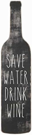 Save Water Drink Wine - Wood Wall Décor 20-in