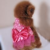 Little Princess Dress Pink Colored with Large Bow Tie for Dog's Clothing