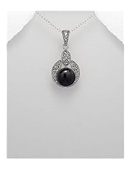 Marcasite Pendant Necklace In 92.5 Sterling Silver
