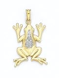 14K .05CT DIA FROG PENDANT - GH16741