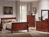 5PC Cherry Finish Eastern King Bedroom Set