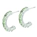 

Sterling Silver Green Studded Crescent Hoop Earrings