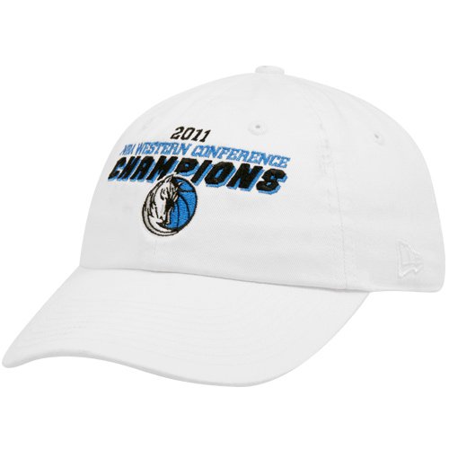 New Era Dallas Mavericks Ladies White 2011 NBA Western Conference Champions Machine Adjustable Slouch Hat ()