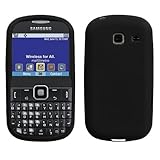 IMAGE OF Soft Gel Protector Skin Cover (Faceplate/Snap On) Rubber Cell Phone Case for Samsung Freeform III 3 Comment R380 Cricket,MetroPCS - Black
