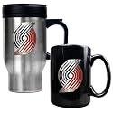 NIB Portland Trail Blazers NBA Steel Coffee Travel Mugs